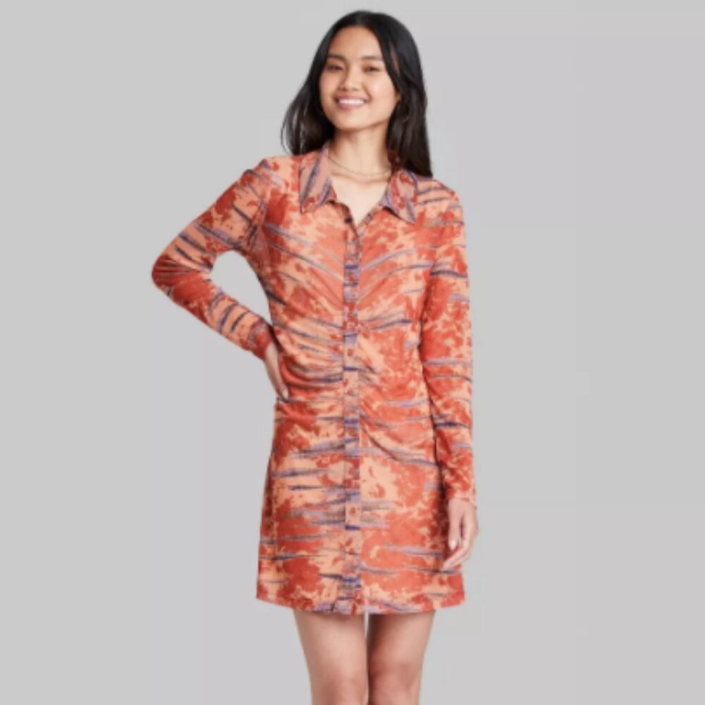 Wild Fable Tie-Dye Sheer Mini Dress